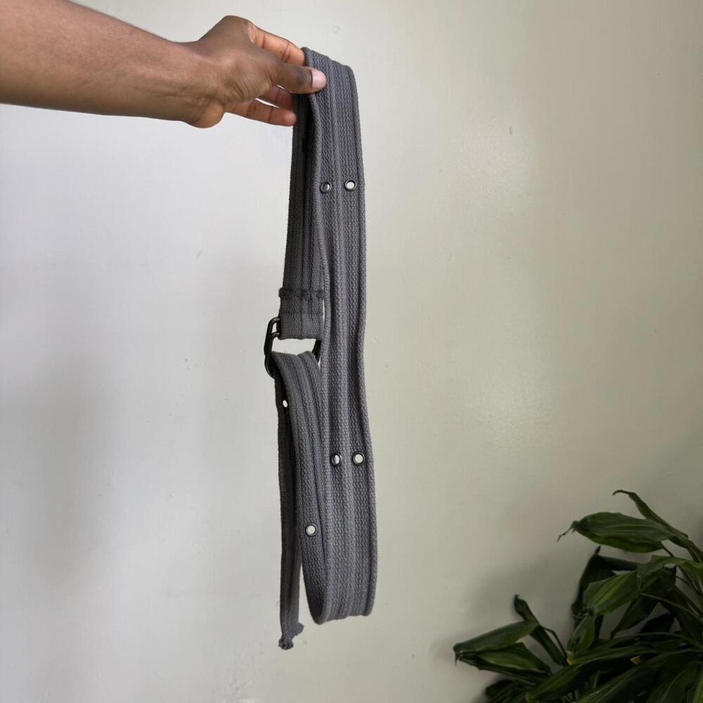 Vintage grunge canvas grommet‎ grey skater belt - Picture 3 of 3